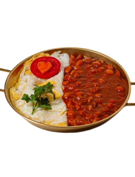 نیمرو با لوبیا